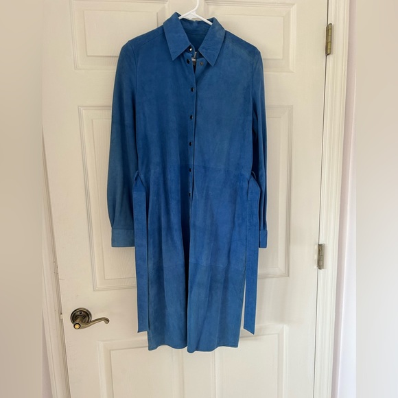 Iris And Ink Blue Suede Dress Size 8 - Picture 4 of 11